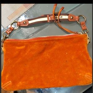 Louis Vuitton orange suede purse